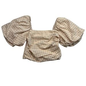 NWT Mimosa Crop Top Balloon Puff Sleeves Size S